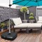 Patio Cantilever Offset Umbrella Base With Wheels For Garden Poolside Deck